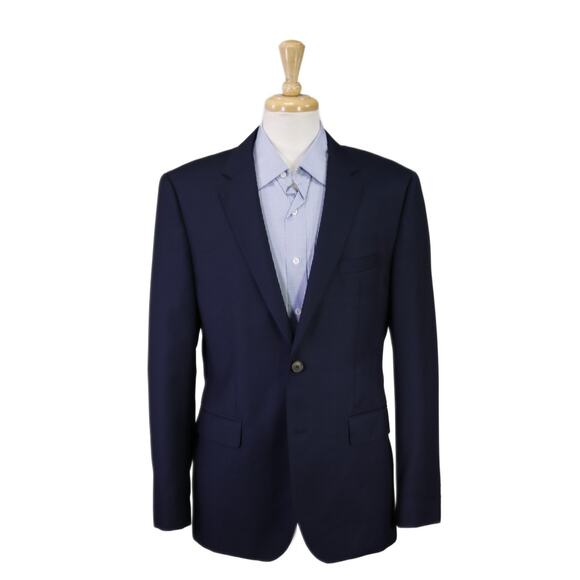 Hugo Boss Current Navy Woven Wool 2-Btn Blazer Jacket 40R - Picture 1 of 9